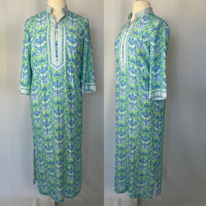 NicoBlue Size 14 Capri Long Tunic Dress Shalimar Turquoise Mint Julep Maxi Boho